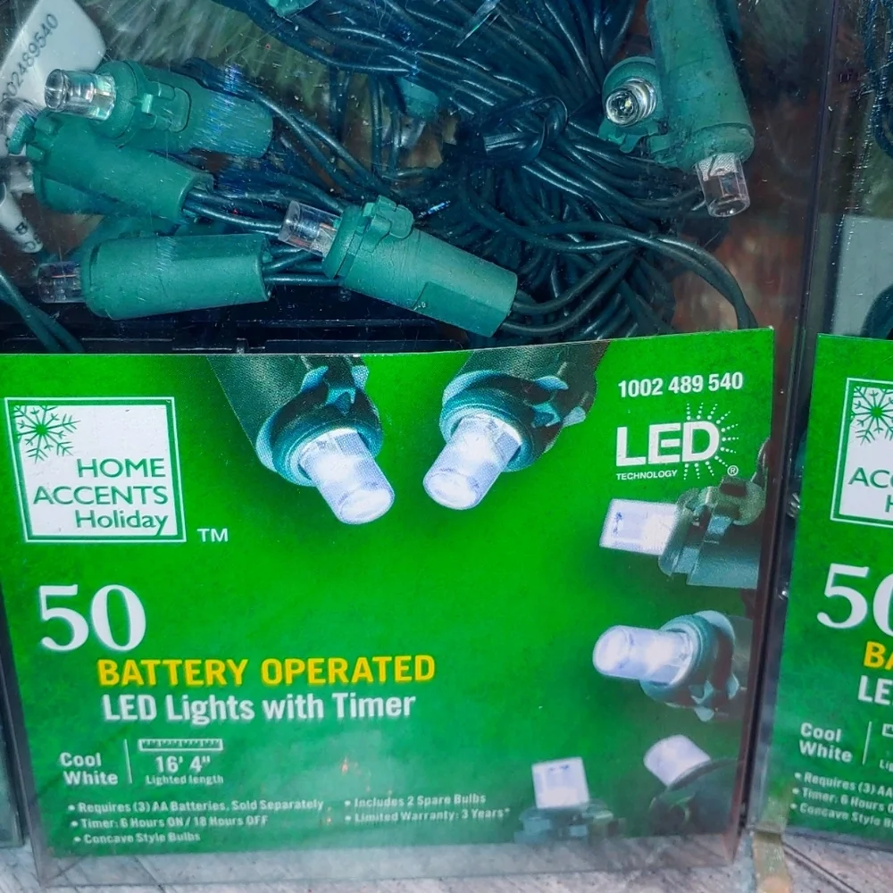 4 Packages of 50 Battery Operated LED Lights With Timer...